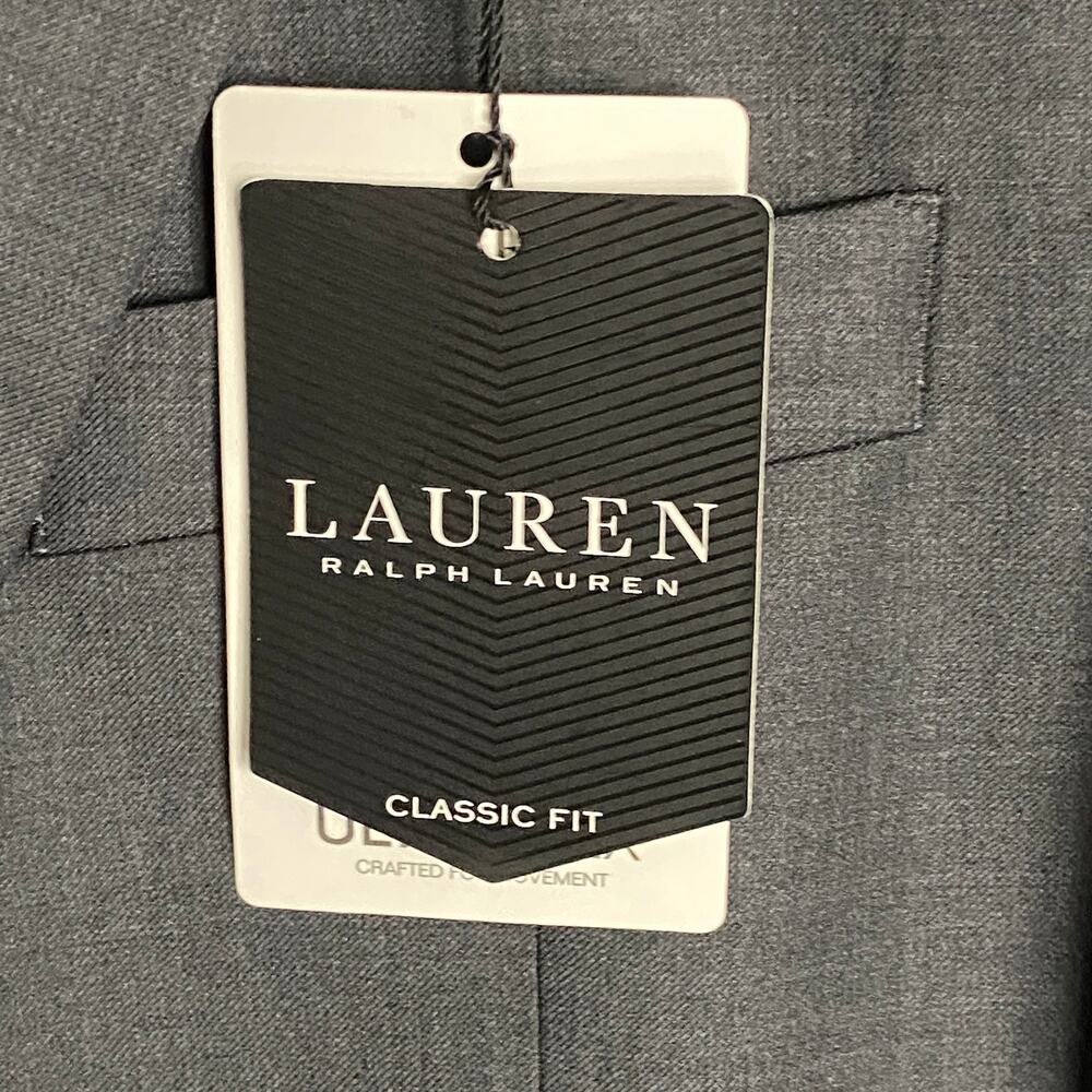 Lauren Ralph Lauren Suit Jacket Men's 43L Ultraflex Classic Fit Wool Grey NEW - Picture 8 of 13